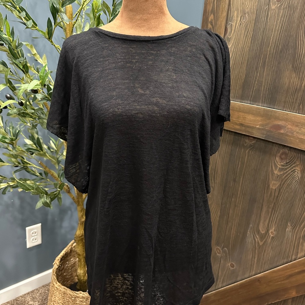Billabong Black Sheer Short Sleeve Top